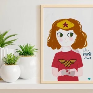 Print personalizable para niña o mujer, Wondergirl/Wonderwoman