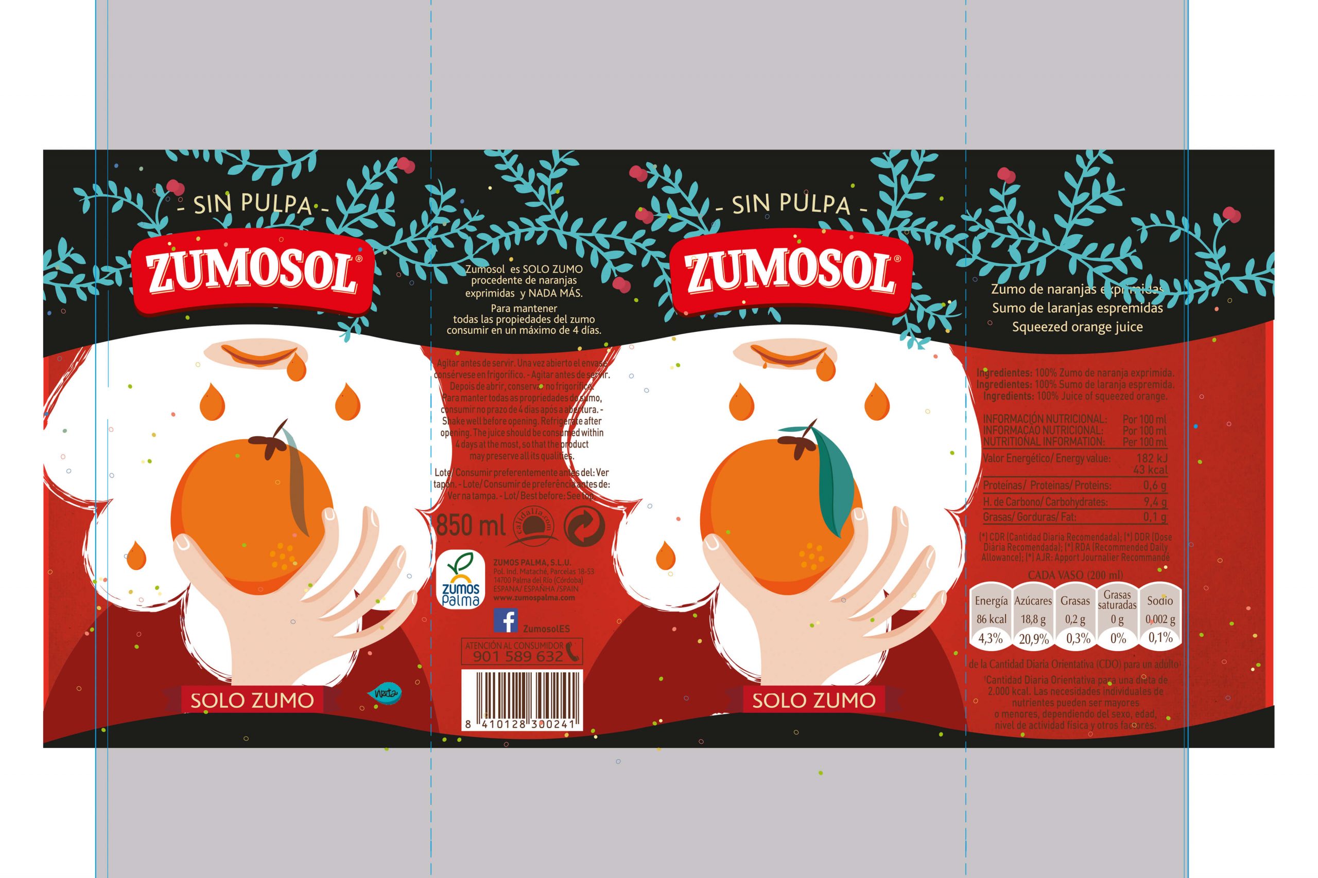 Packaging Zumosol, especial Navidad